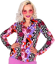 Dames Disco Blouse Seventies Bubbles