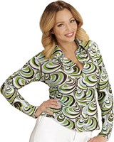 Dames Disco Blouse Seventies Groovy Waves