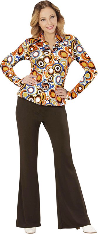 Dames Disco Blouse Seventies Cirkels (2)