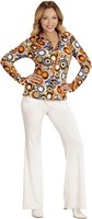 Dames Disco Blouse Seventies Cirkels (3)