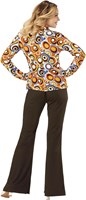 Dames Disco Blouse Seventies Cirkels (achterkant)