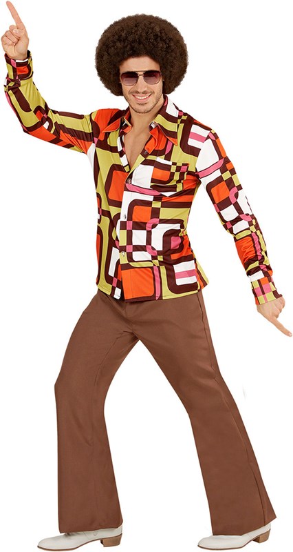 Heren Disco Blouse Seventies Hippie Retro (2)