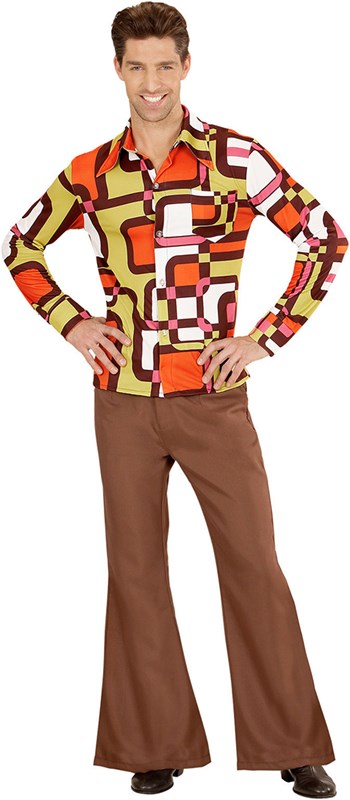 Heren Disco Blouse Seventies Hippie Retro (3)