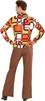 Heren Disco Blouse Seventies Hippie Retro (achterkant)