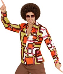 Heren Disco Blouse Seventies Hippie Retro