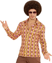 Heren Disco Blouse Seventies Groovy Swirl