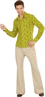 Heren Disco Blouse Seventies Retro Groen (3)