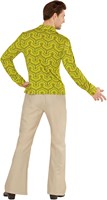 Heren Disco Blouse Seventies Retro Groen (achterkant)