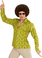 Heren Disco Blouse Seventies Retro Groen