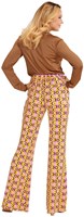 Dames Disco Broek Seventies Groovy Swirl (achterkant)