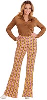 Dames Disco Broek Seventies Groovy Swirl (voorbeeld)
