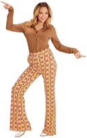 Dames Disco Broek Seventies Groovy Swirl (voorbeeld 2)