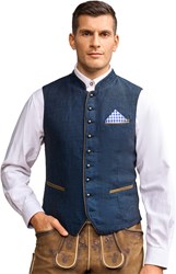 Tiroler Trachten Vest Platzhirsch Donker Blauw