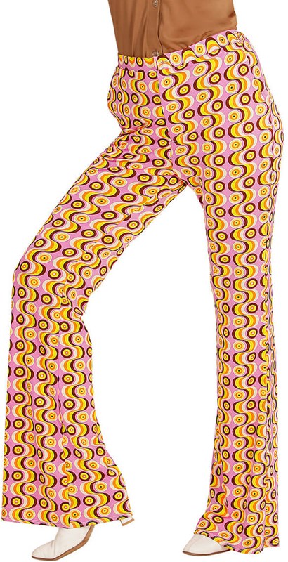 Dames Disco Broek Seventies Groovy Swirl