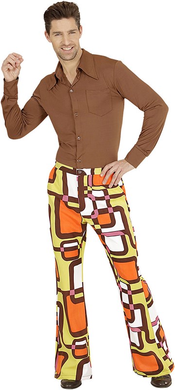 Heren Disco Broek Seventies Hippie Retro (4)