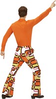 Heren Disco Broek Seventies Hippie Retro (achterkant)