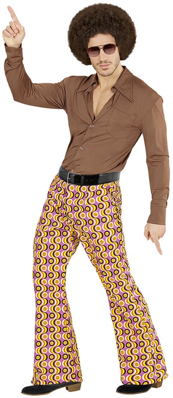 Heren Disco Broek Seventies Groovy Swirl (voorbeeld 2)