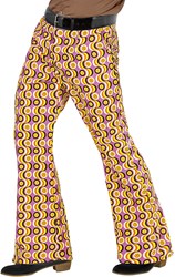 Heren Disco Broek Seventies Groovy Swirl