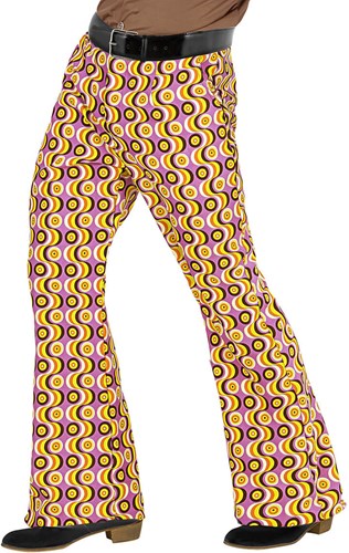 Heren Disco Broek Seventies Groovy Swirl