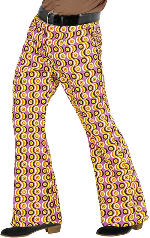 Heren Disco Broek Seventies Groovy Swirl