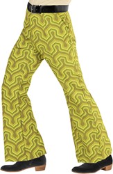 Heren Disco Broek Seventies Retro Groen