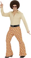 Heren Disco Broek Seventies Groovy Ruit (2)