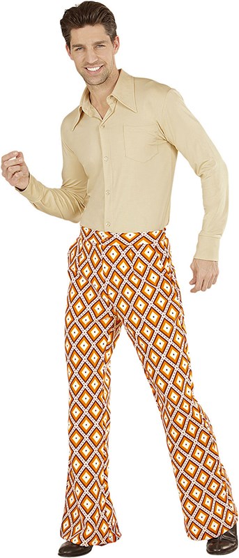 Heren Disco Broek Seventies Groovy Ruit (3)