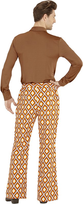 Heren Disco Broek Seventies Groovy Ruit (achterkant)