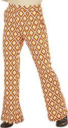 Heren Disco Broek Seventies Groovy Ruit
