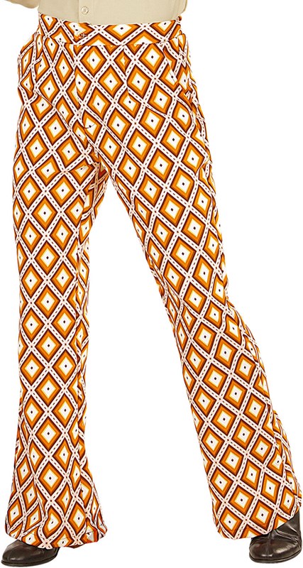Heren Disco Broek Seventies Groovy Ruit