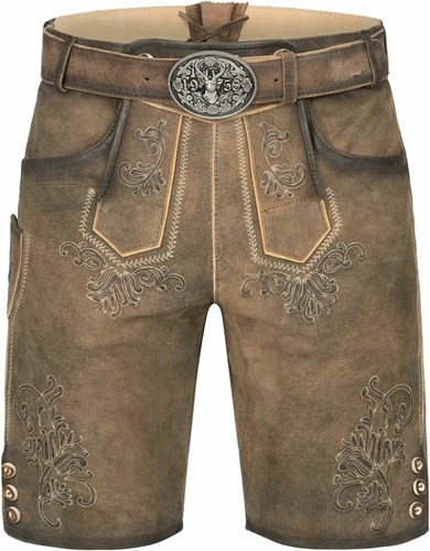 Geitenleer Lederhose Herakles Bruin met Riem 