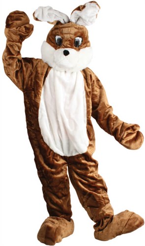 Mascotte Paashaas Bruin-Wit