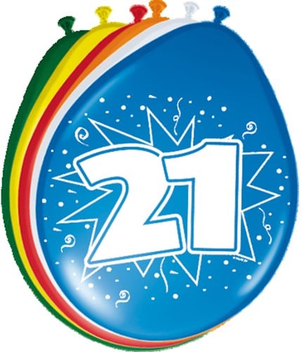 Ballonnen 21 jaar 8st