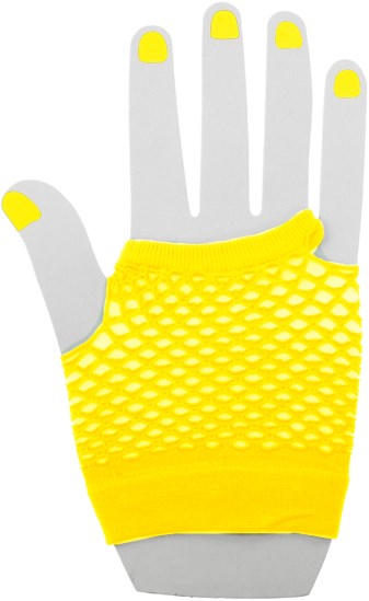 Nethandschoenen Vingerloos Kort Fluor Geel-2