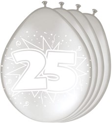 Ballonnen 25 Zilver 8st