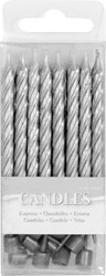 Kaarsjes 16st + Houders Zilver