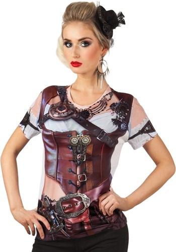 Dames T-shirt Steampunk (Fotorealistisch)