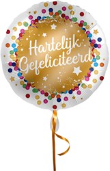 Folieballon Hartelijk Gefeliciteerd (43cm)