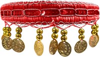 Haarband Zigeuner Luxe Rood (bovenkant)