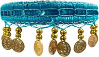 Haarband Zigeuner Luxe Turquoise (bovenkant)