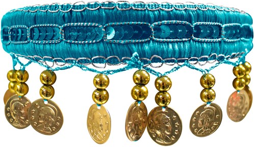 Haarband Zigeuner Luxe Turquoise (bovenkant)
