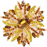Luxe Broche Sun Flower Bruin-Lime