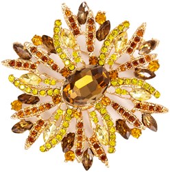Luxe Broche Sun Flower Bruin-Lime