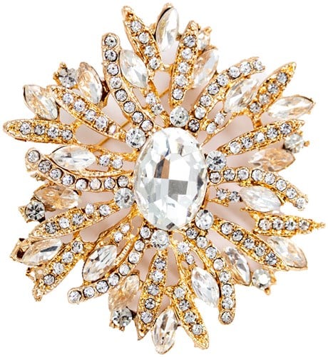 Luxe Broche Sun Flower Zilver