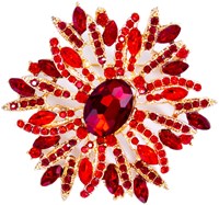 Luxe Broche Sun Flower Rood