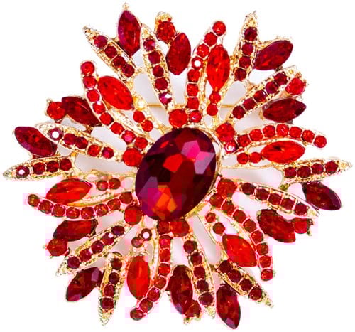 Luxe Broche Sun Flower Rood