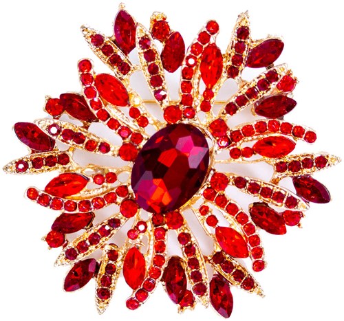 Luxe Broche Sun Flower Rood