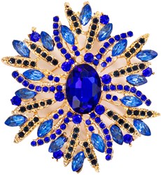 Luxe Broche Sun Flower Blauw