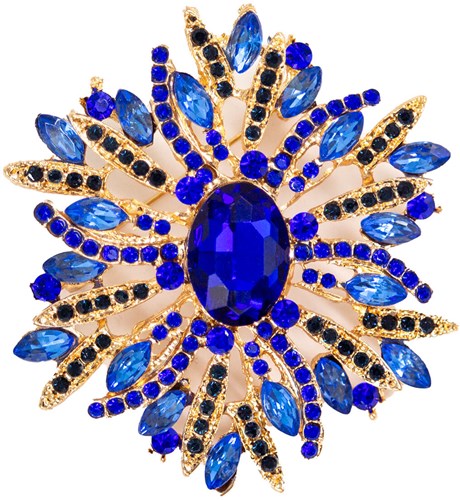 Luxe Broche Sun Flower Blauw