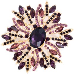 Luxe Broche Sun Flower Paars